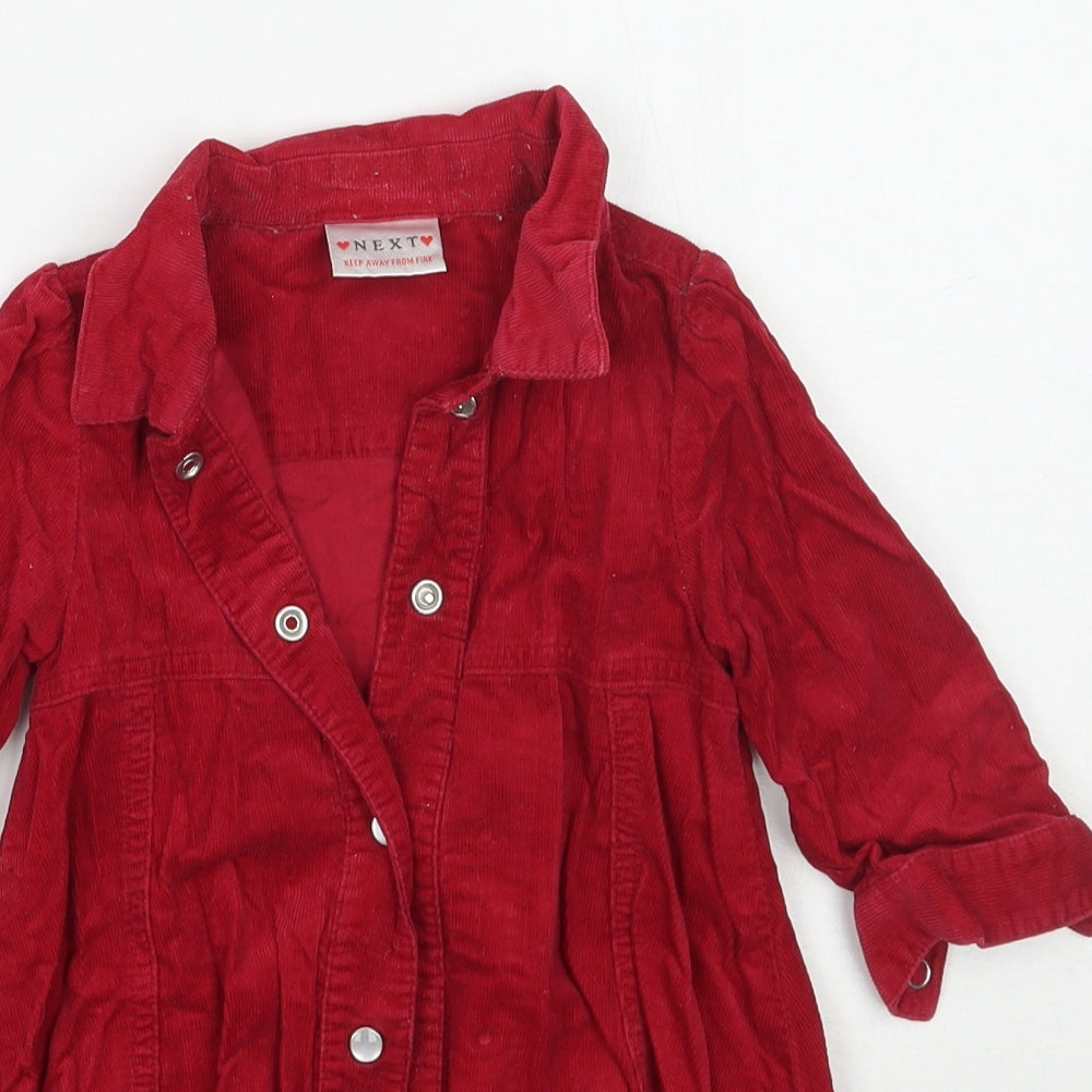 NEXT Girls Red   Shirt Dress  Size 6-9 Months