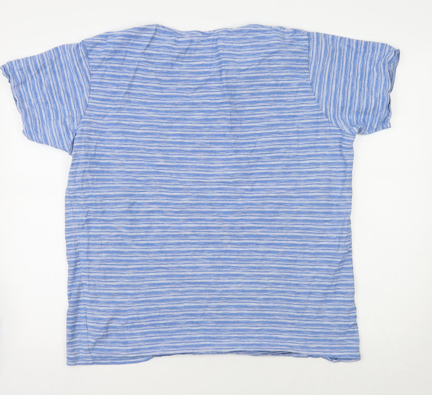 Weird Fish Mens Blue Striped   T-Shirt Size XL