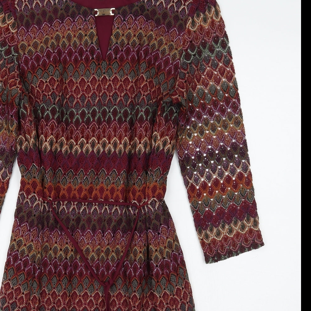 Studio one Womens Red Geometric  A-Line  Size 8