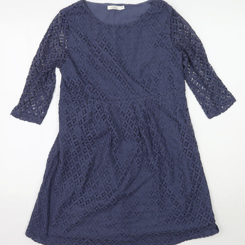 Colline Womens Blue Floral  A-Line  Size 10