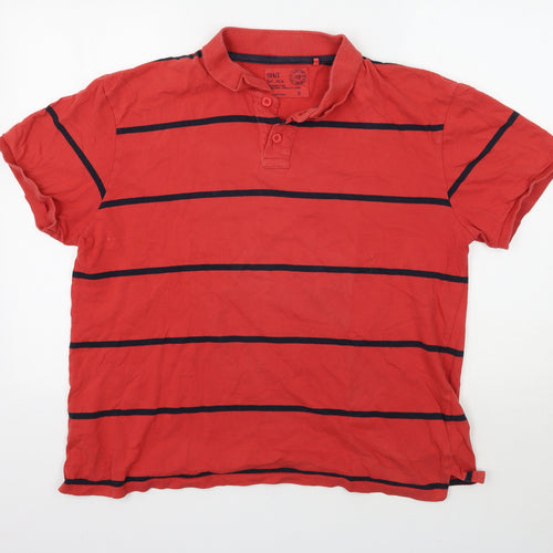 BHS Mens Red Striped   Polo Size XL