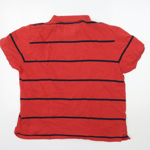 BHS Mens Red Striped   Polo Size XL