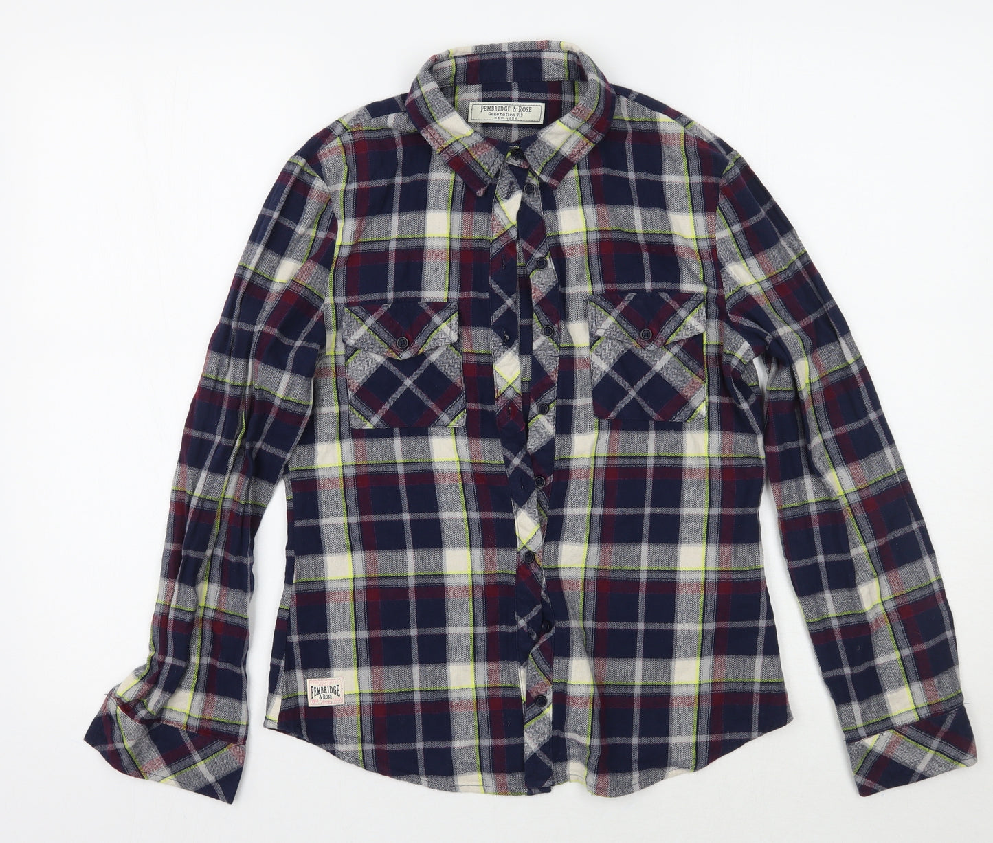Newlook Girls Blue Check  Basic Button-Up Size 13 Years
