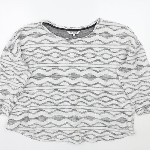 Debenhams Womens White Geometric  Pullover Jumper Size 20