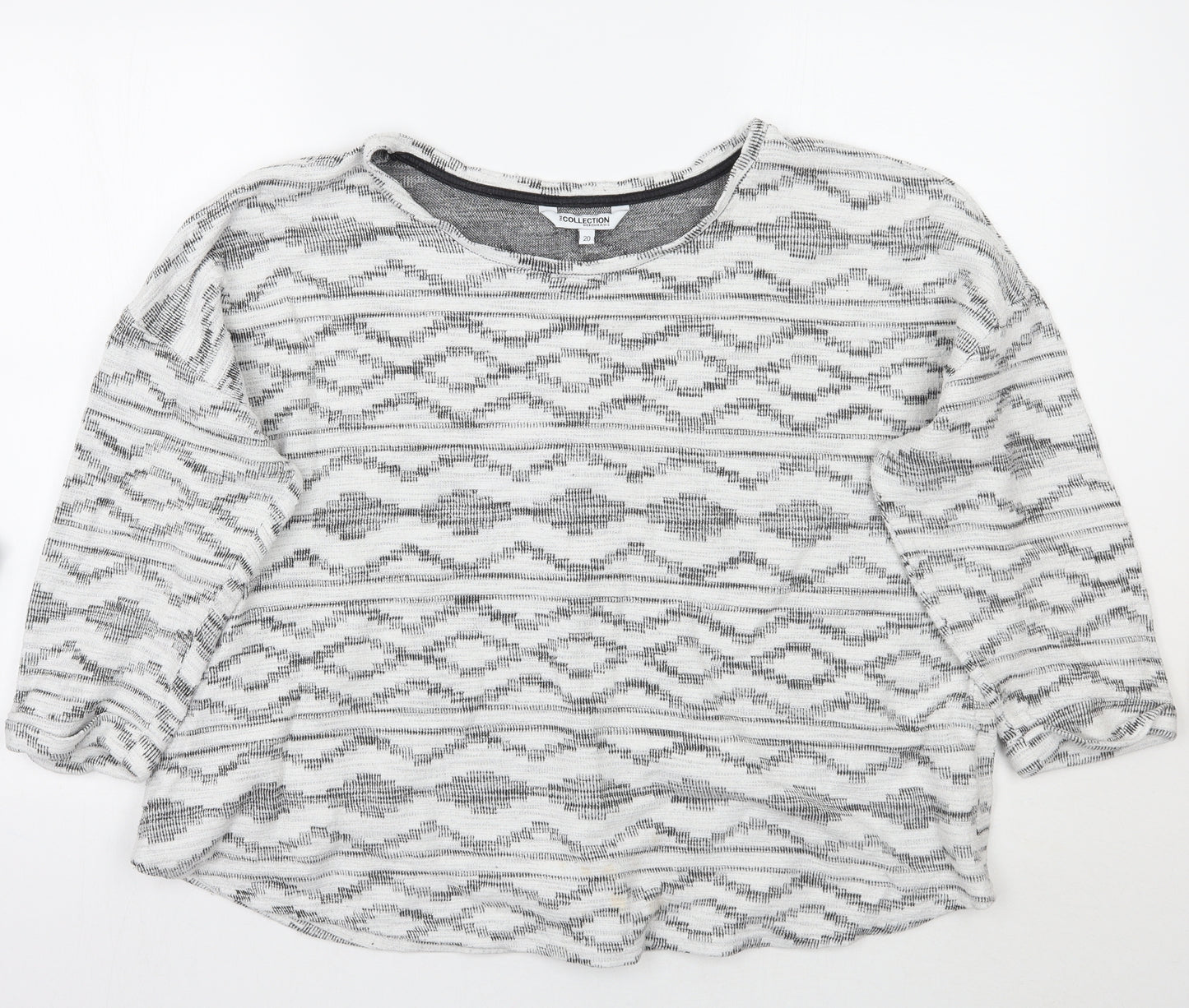 Debenhams Womens White Geometric  Pullover Jumper Size 20