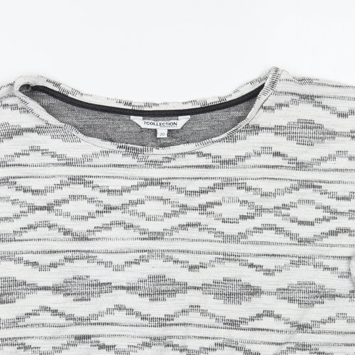 Debenhams Womens White Geometric  Pullover Jumper Size 20