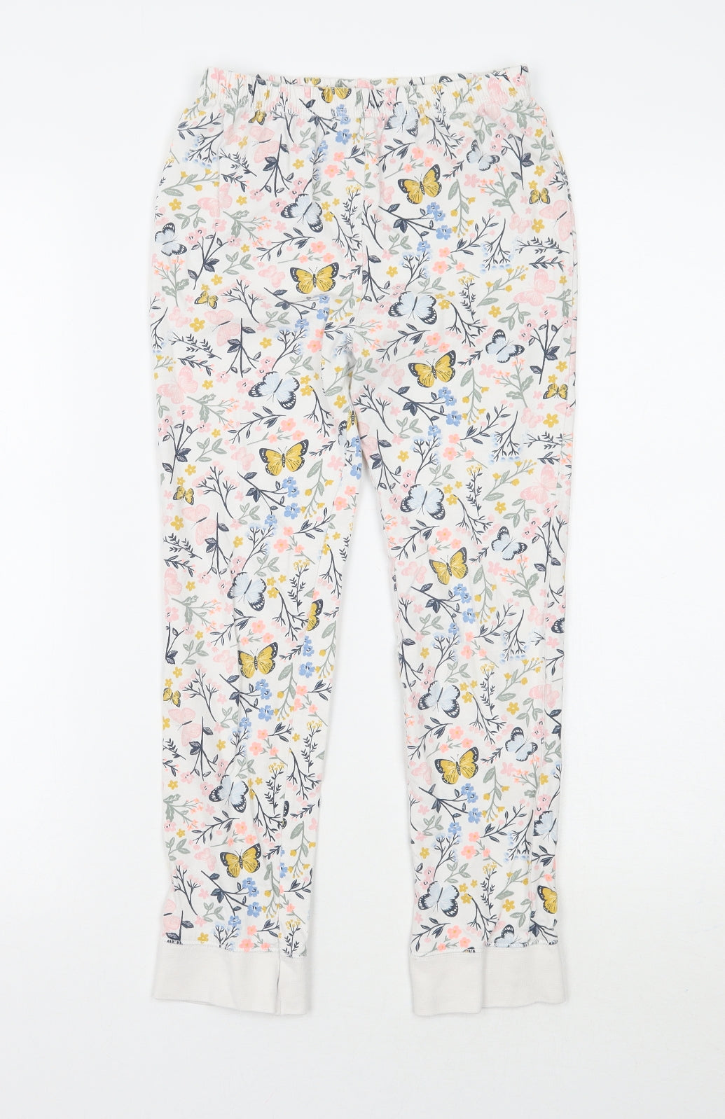 TU Girls White Floral  Sweatpants Trousers Size 9 Years