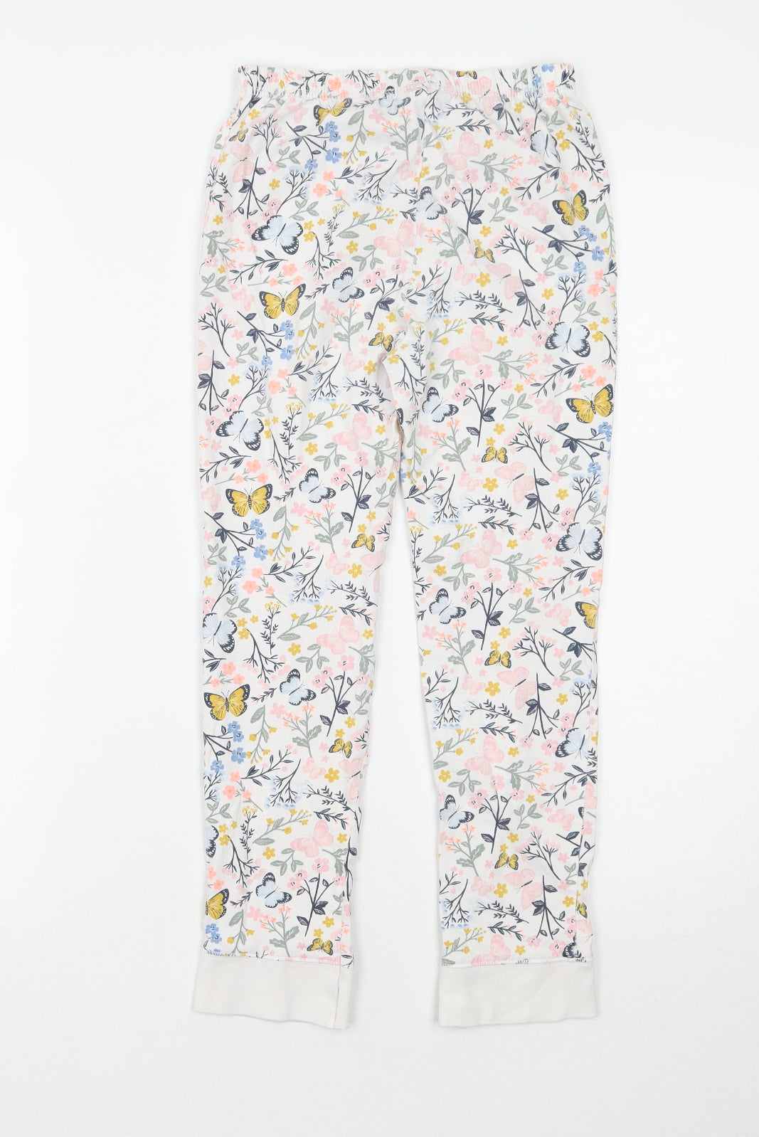 TU Girls White Floral  Sweatpants Trousers Size 9 Years