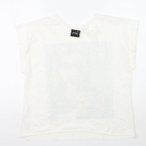 Zoya Womens White   Basic T-Shirt Size L