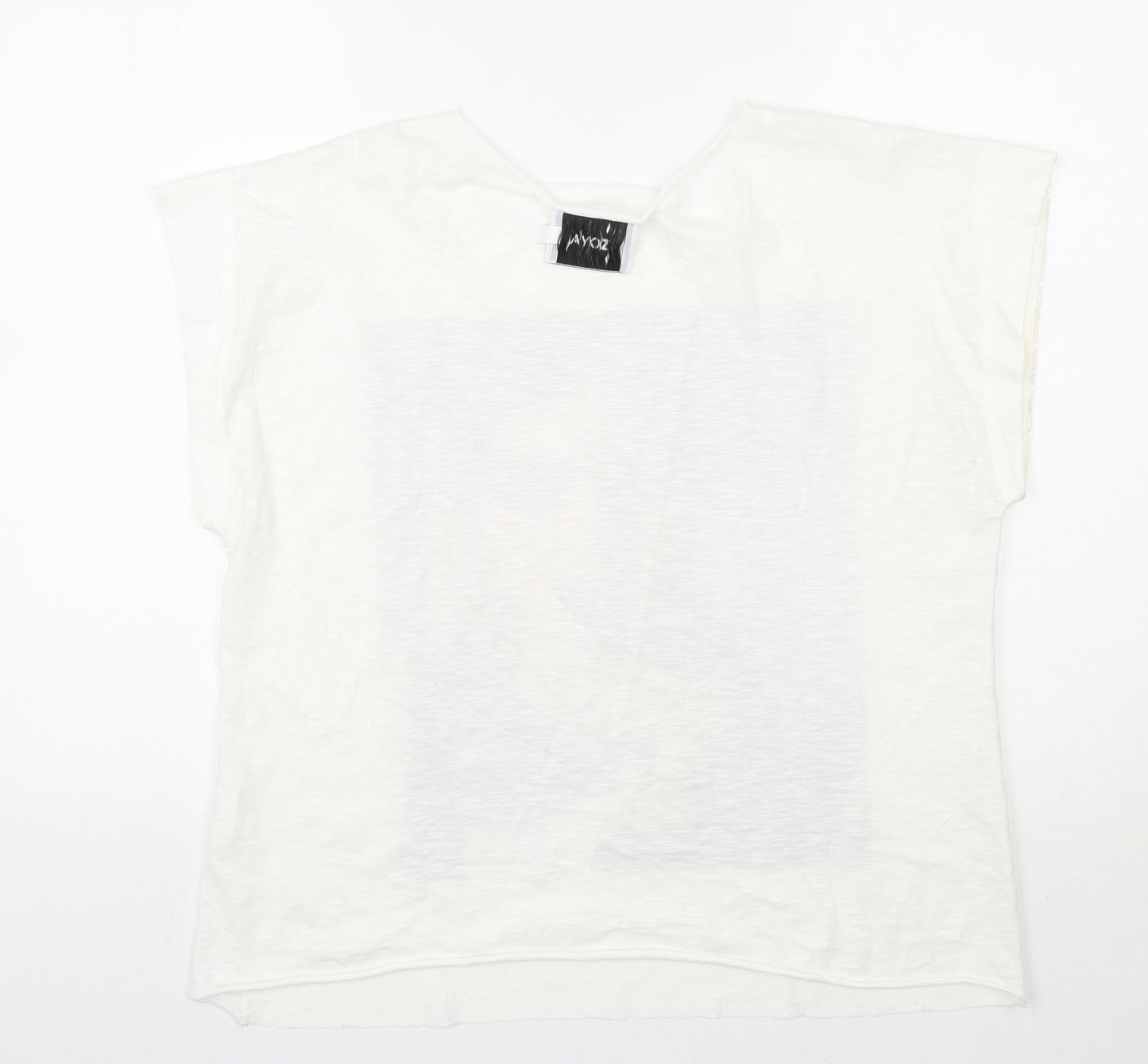 Zoya Womens White   Basic T-Shirt Size L