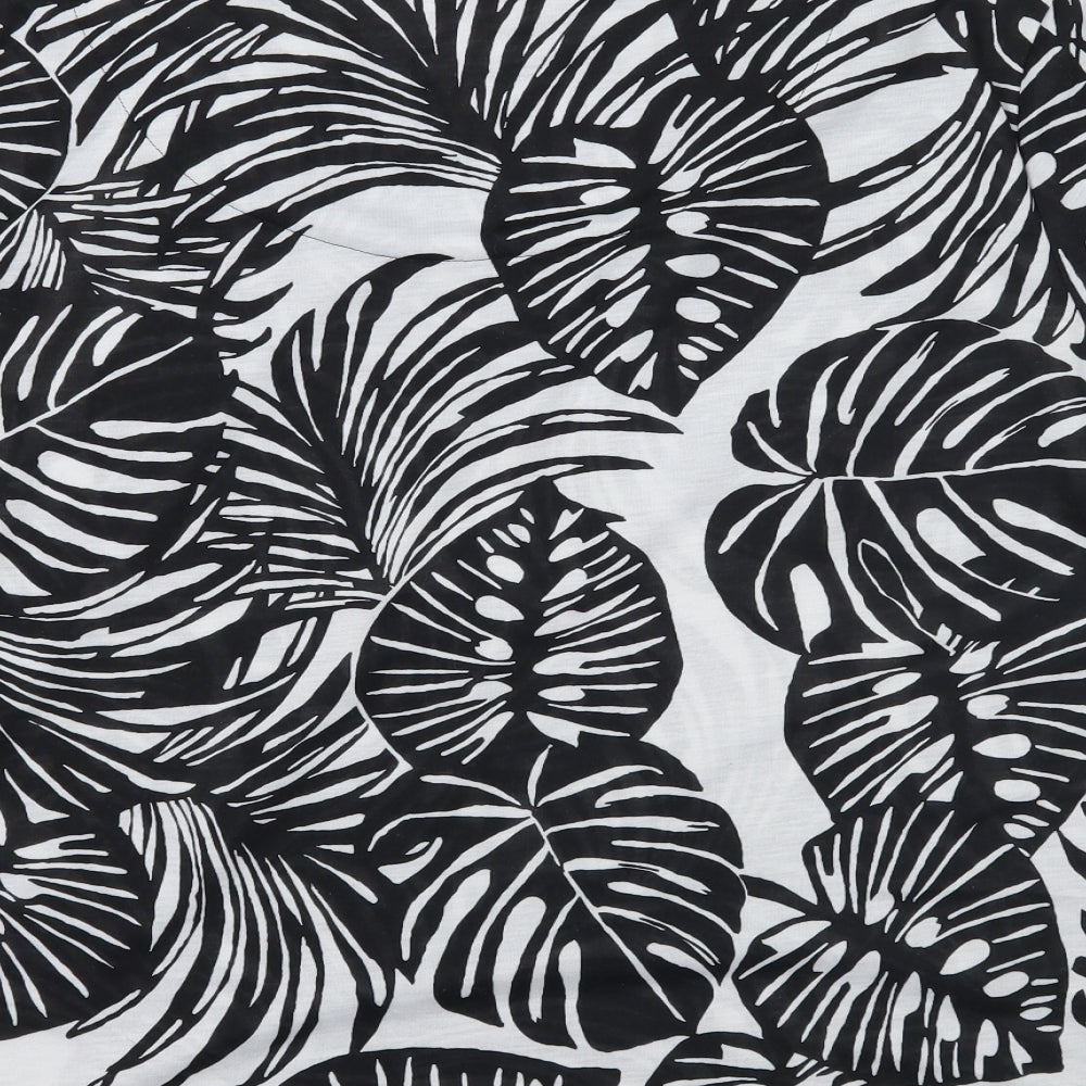 Marks and Spencer Womens Black Floral  Basic T-Shirt Size 20