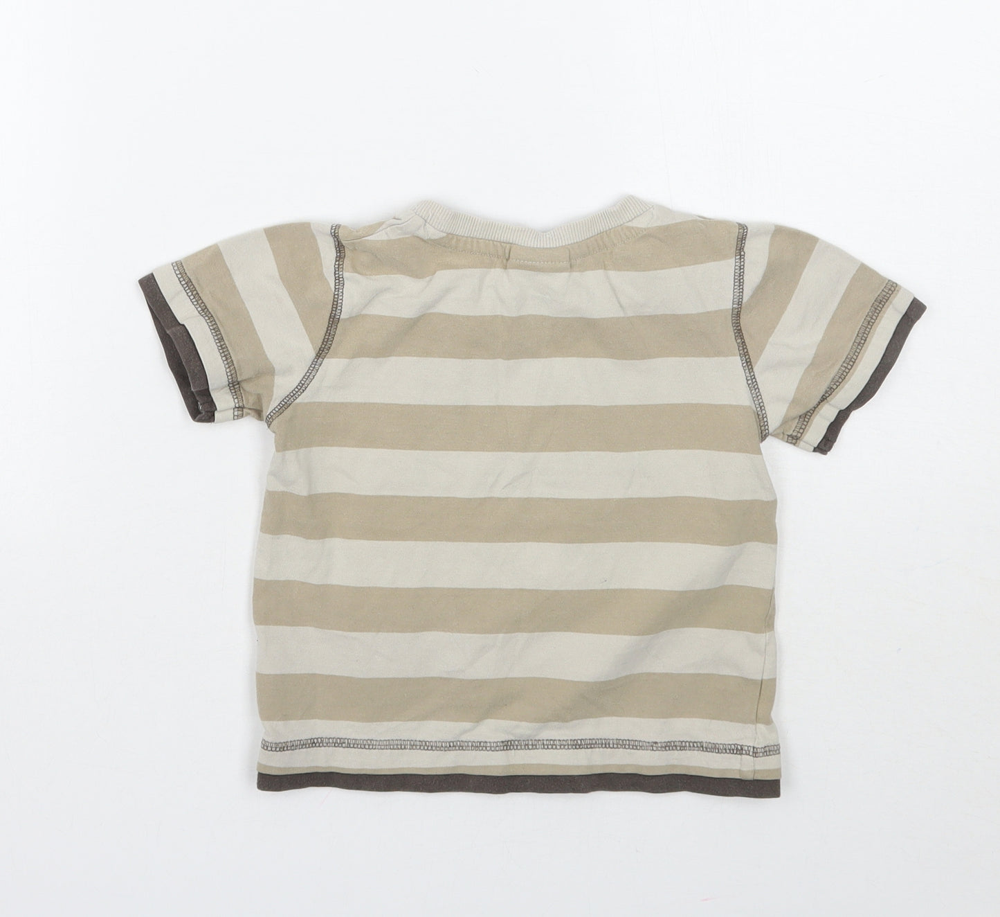 Cherokee Boys Brown Striped  Basic T-Shirt Size 2-3 Years