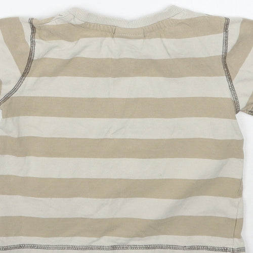 Cherokee Boys Brown Striped  Basic T-Shirt Size 2-3 Years