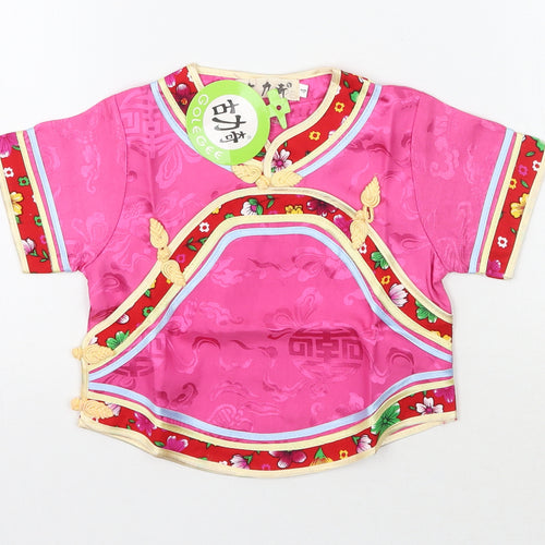Gole gee Girls Pink Floral  Basic T-Shirt Size 4 Years