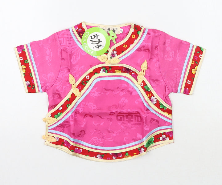 Gole gee Girls Pink Floral  Basic T-Shirt Size 4 Years