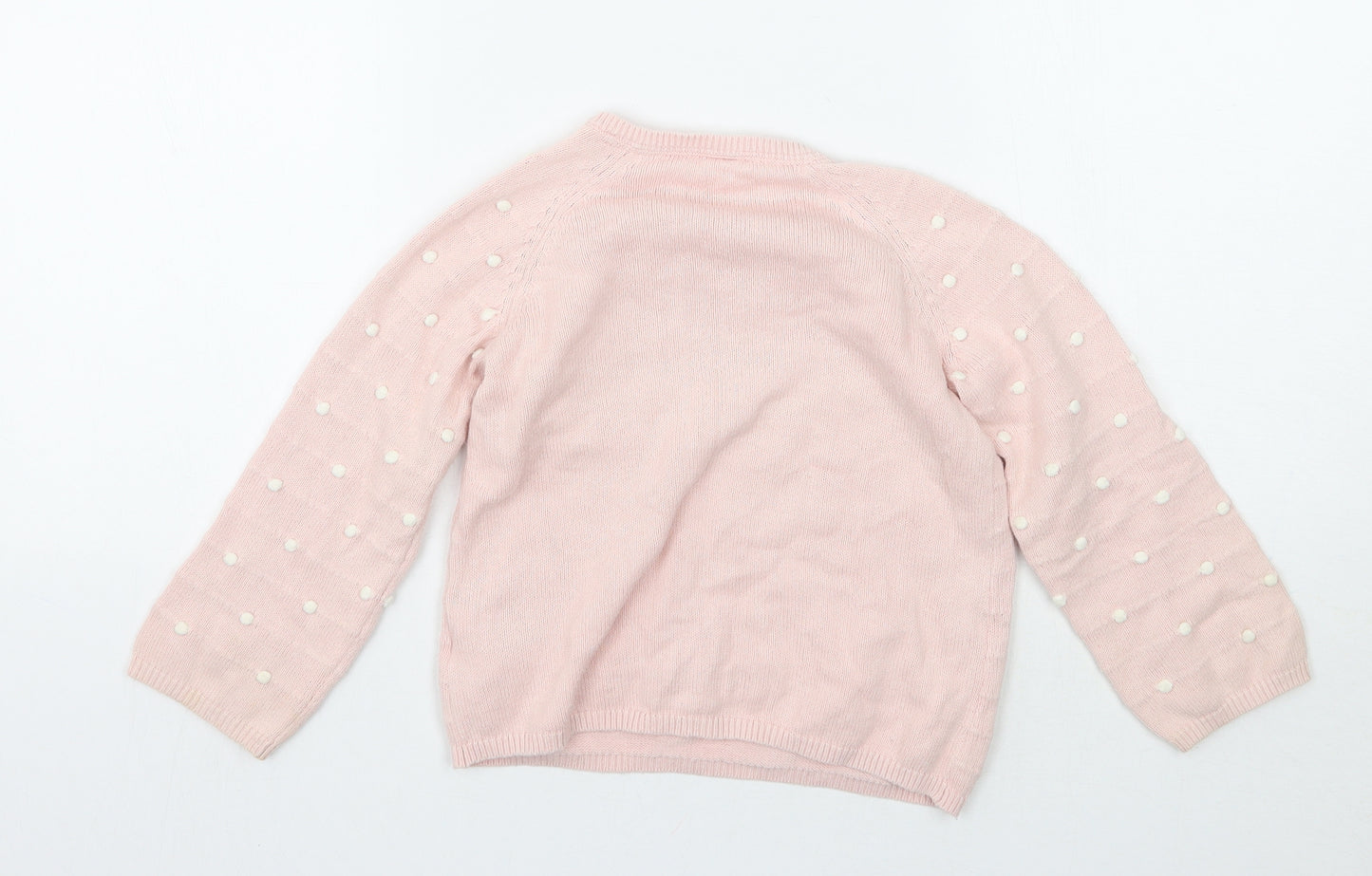 H&M Girls Pink   Pullover Jumper Size 2-3 Years