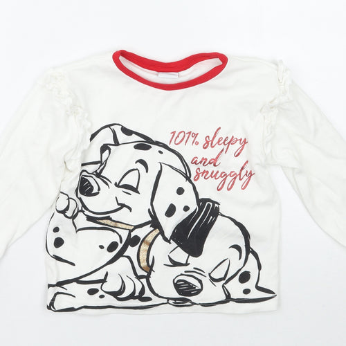 Matalan Girls White Animal Print  Basic T-Shirt Size 6 Years