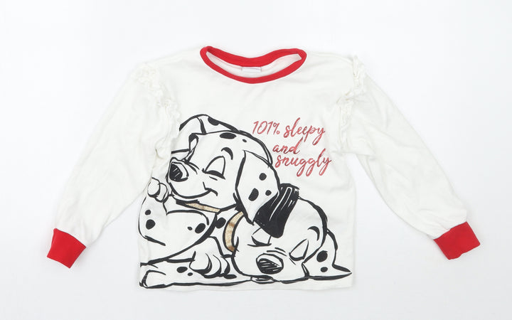 Matalan Girls White Animal Print  Basic T-Shirt Size 6 Years