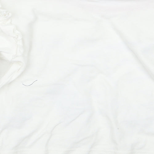 Matalan Girls White Animal Print  Basic T-Shirt Size 6 Years