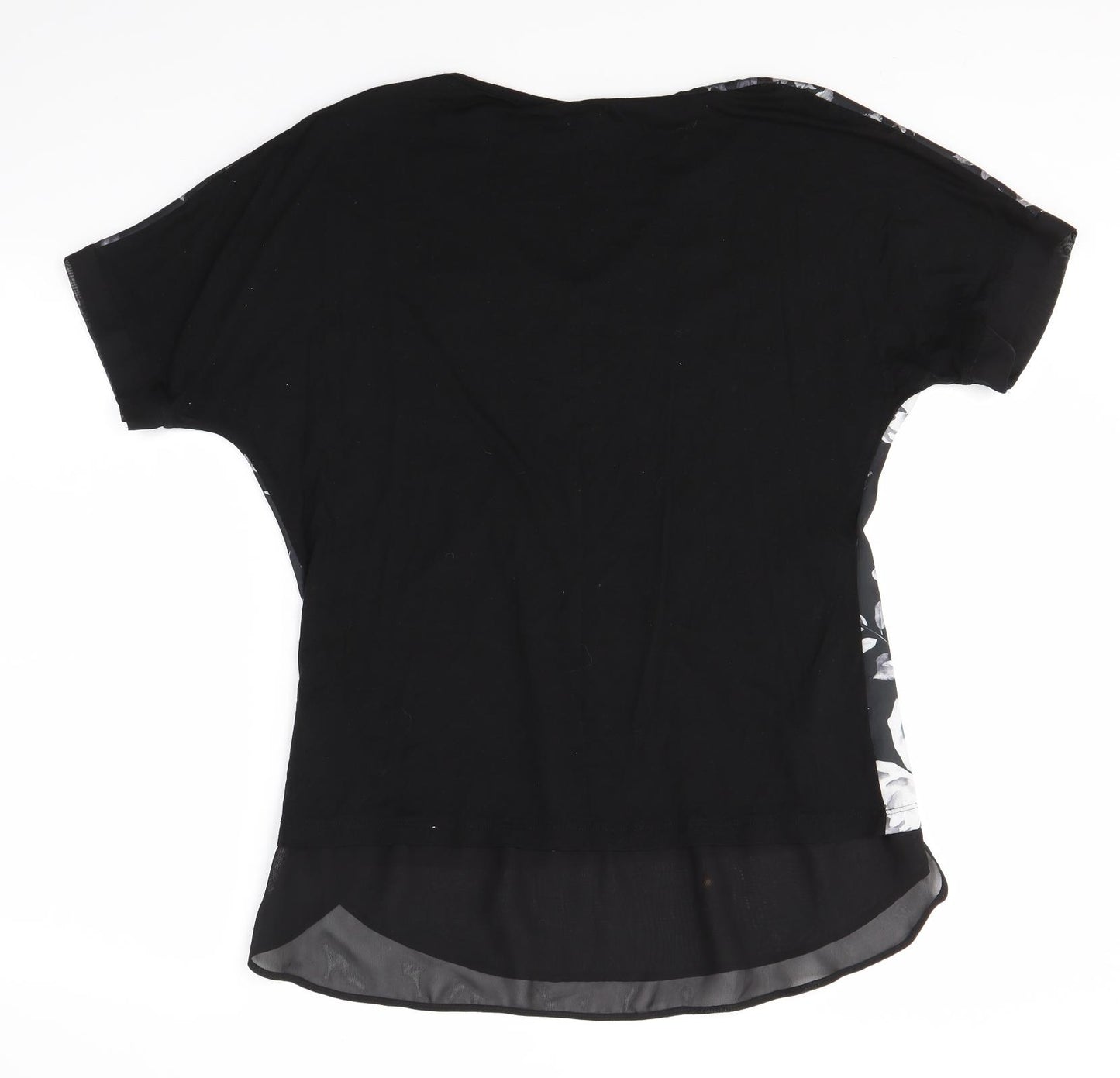 Matalan Womens Black Floral  Basic Blouse Size 8