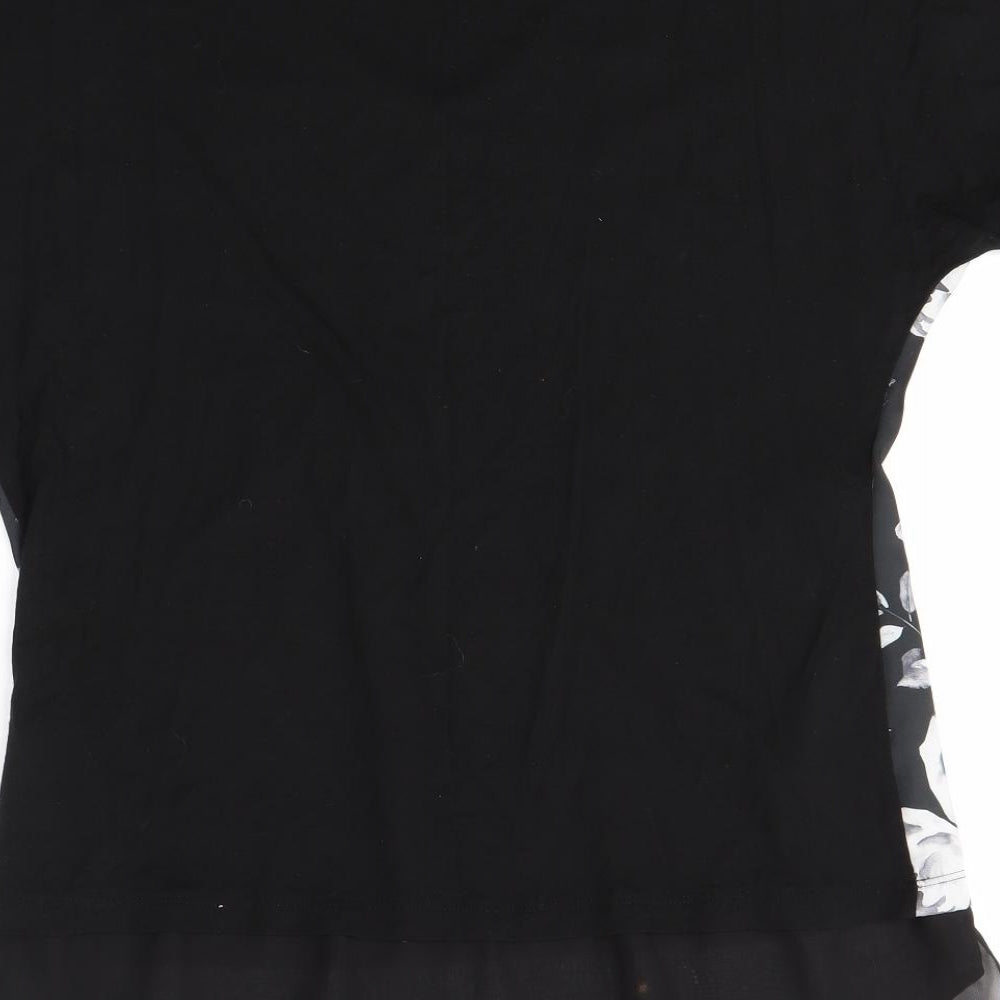 Matalan Womens Black Floral  Basic Blouse Size 8