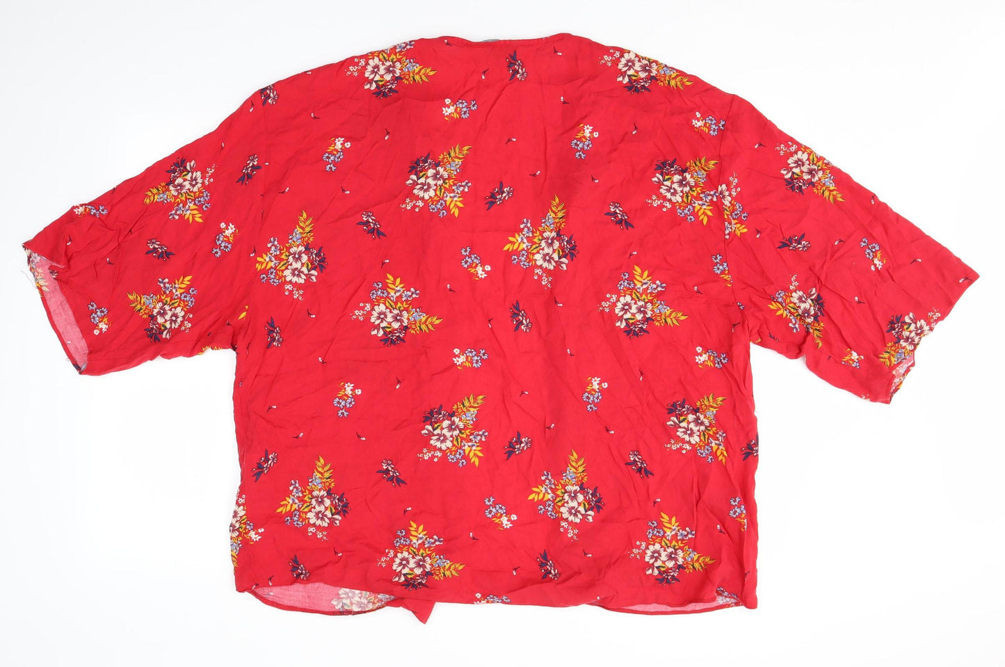 Peacocks Womens Red Floral  Cardigan Jumper Size M