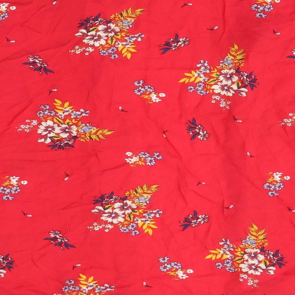 Peacocks Womens Red Floral  Cardigan Jumper Size M