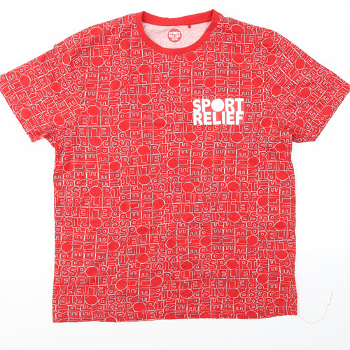 Sport Relief Mens Red    T-Shirt Size L