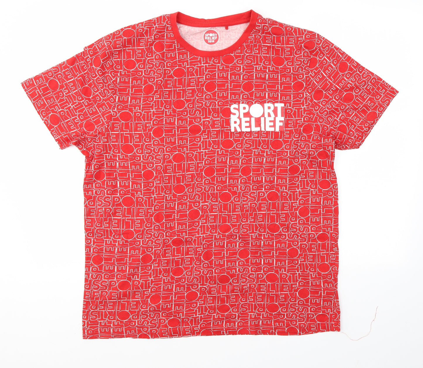 Sport Relief Mens Red    T-Shirt Size L