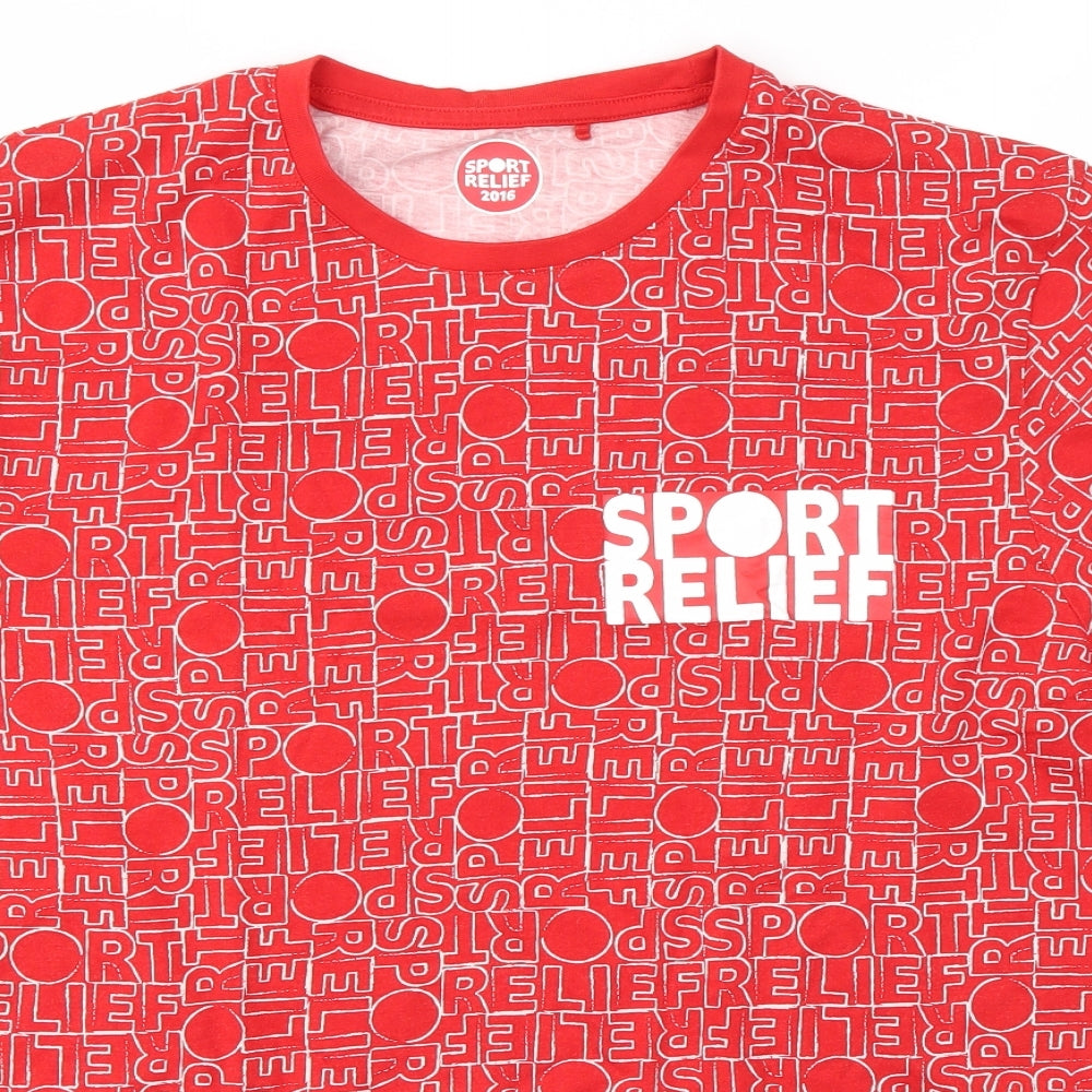 Sport Relief Mens Red    T-Shirt Size L