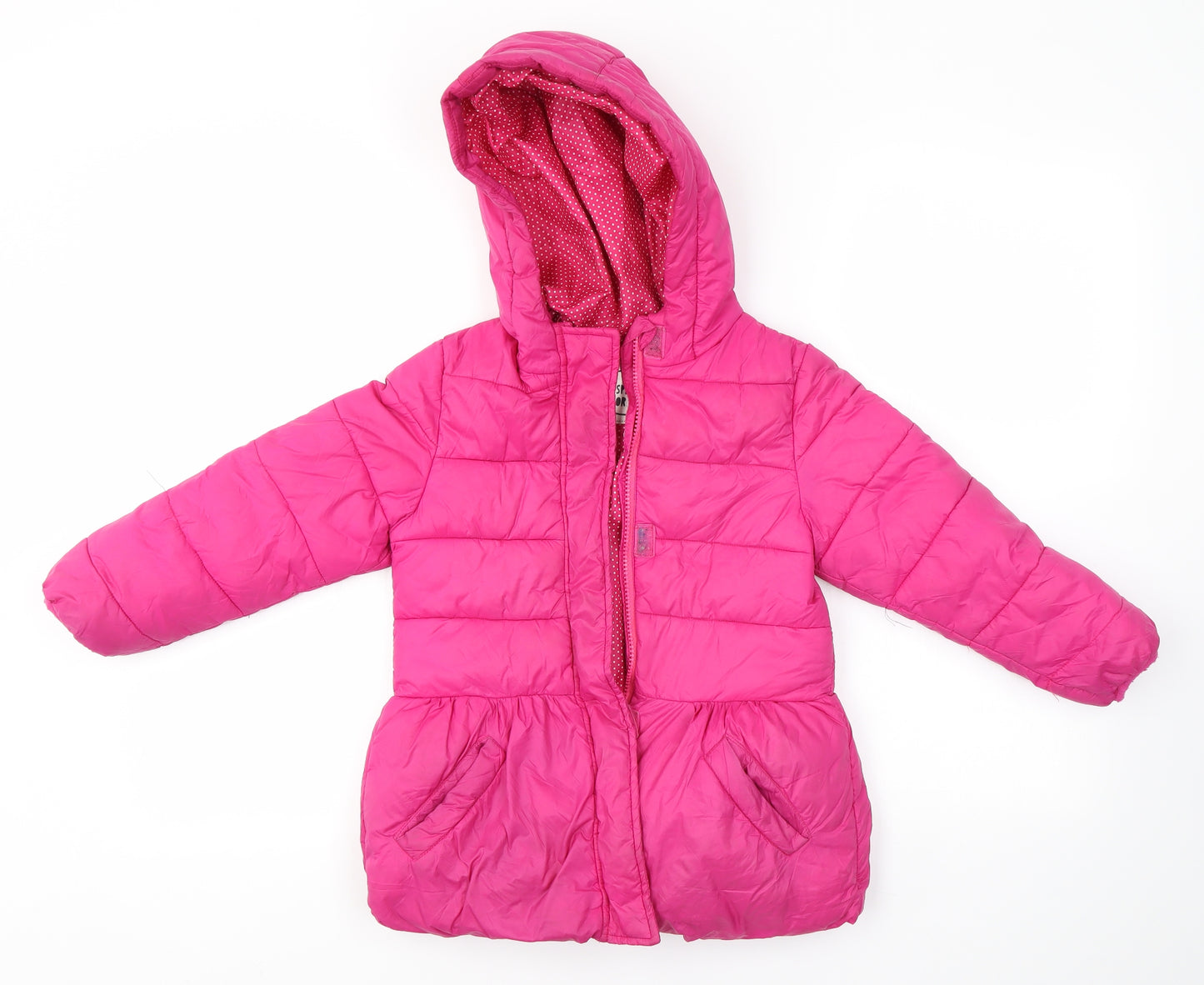 M&S Girls Pink   Overcoat Coat Size 5-6 Years