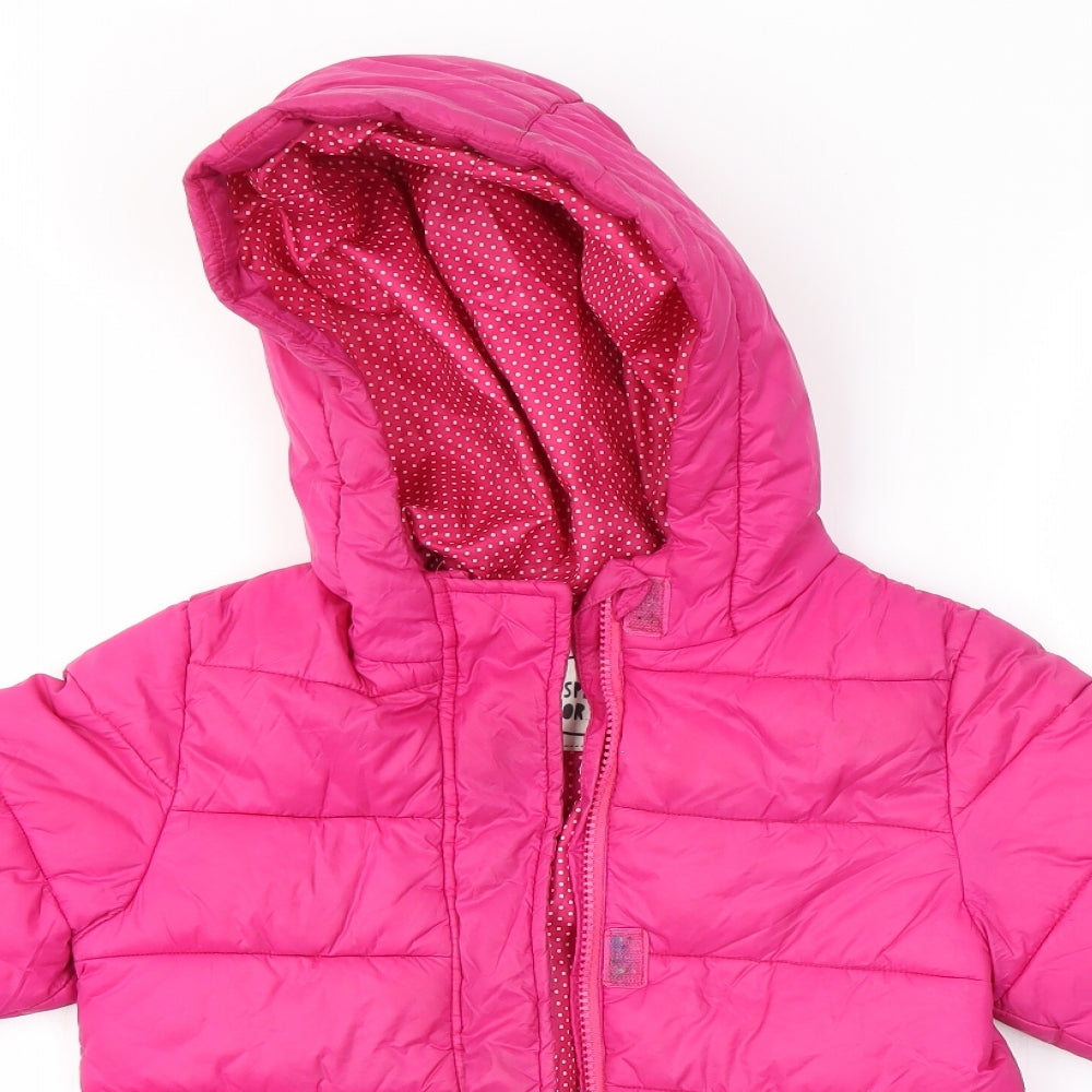 M&S Girls Pink   Overcoat Coat Size 5-6 Years