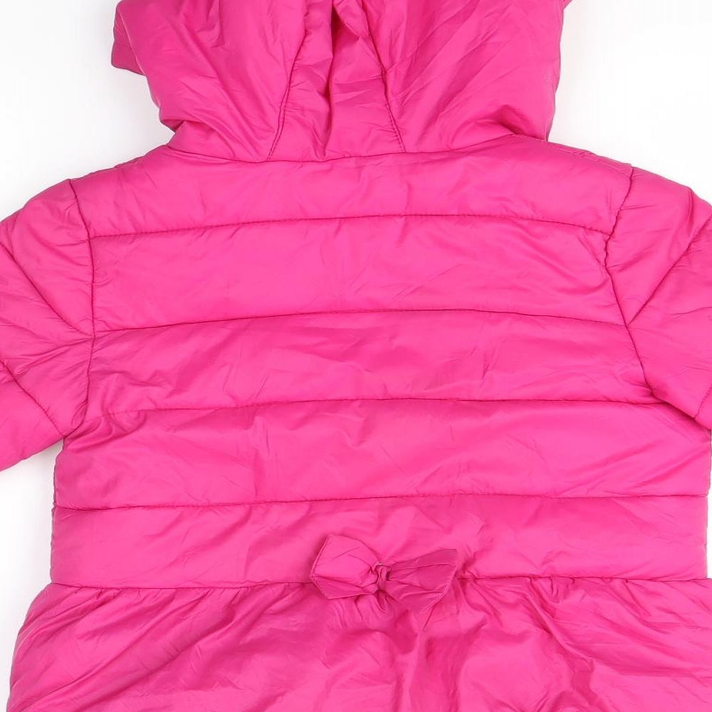 M&S Girls Pink   Overcoat Coat Size 5-6 Years