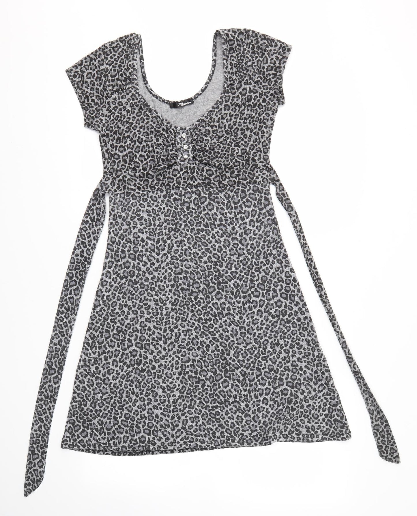 Jane Norman Womens Grey Animal Print  A-Line  Size 12