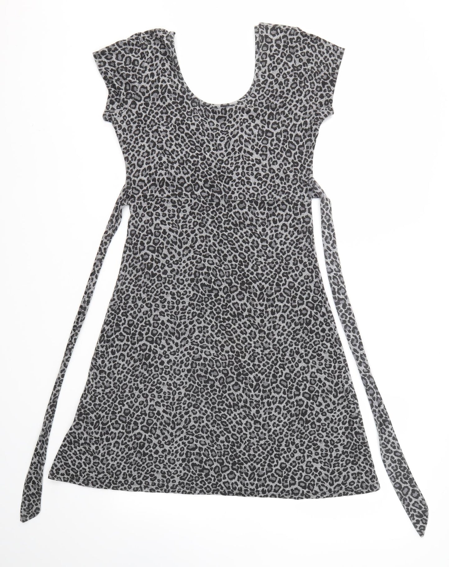 Jane Norman Womens Grey Animal Print  A-Line  Size 12