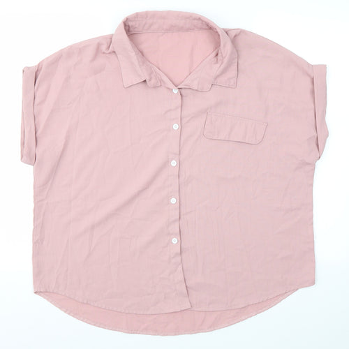 SheIn Womens Pink   Basic Button-Up Size XL