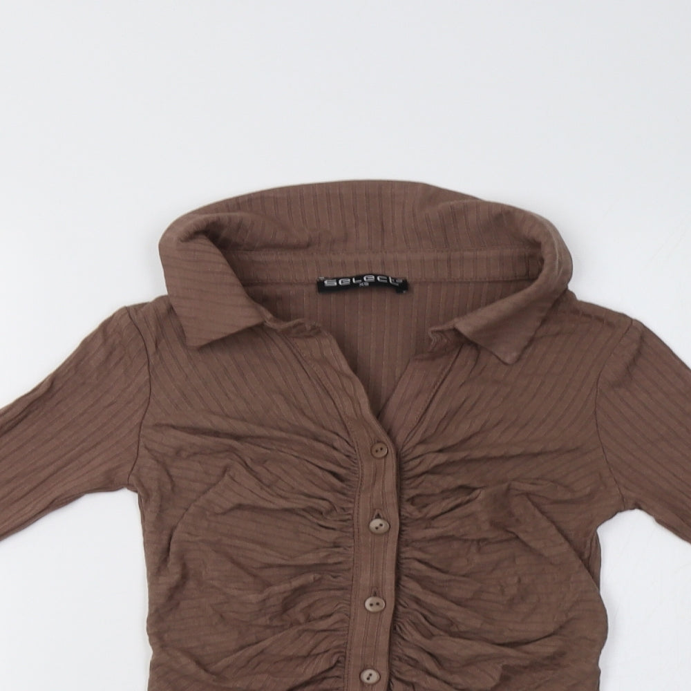 Select Womens Brown   Bodysuit One-Piece Size XS