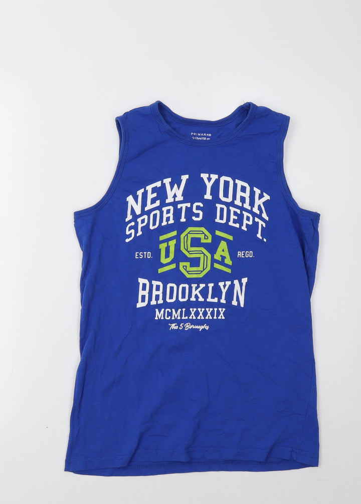 Primark Girls Blue Basic Tank Size 12-13 Years - New York