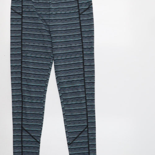 TU Womens Blue Geometric  Compression Leggings Size 8 L30 in