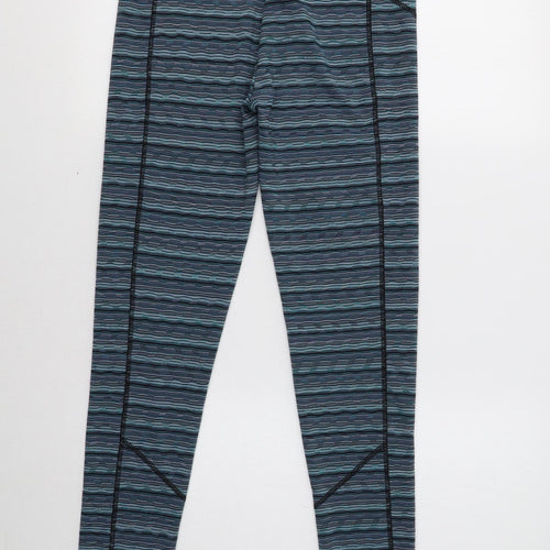 TU Womens Blue Geometric  Compression Leggings Size 8 L30 in