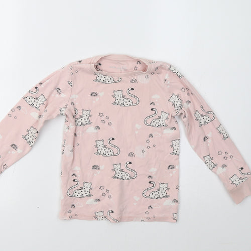 NEXT Girls Pink   Top Pyjama Top Size 5-6 Years  - Cat Print