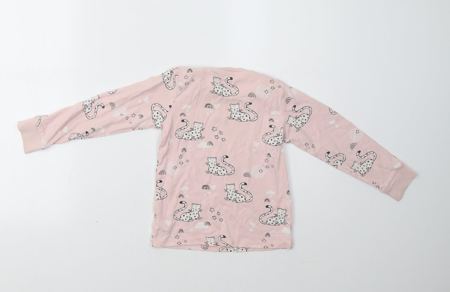 NEXT Girls Pink   Top Pyjama Top Size 5-6 Years  - Cat Print