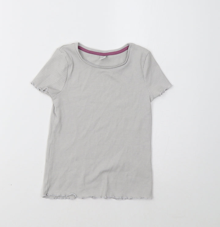 TU Girls Grey   Basic T-Shirt Size 6-7 Years