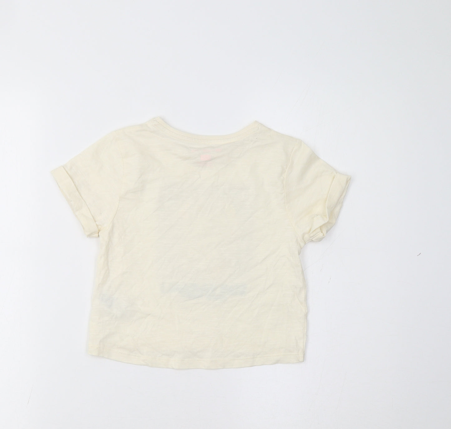 F&F Girls Ivory   Basic T-Shirt Size 5-6 Years  - Unicorn