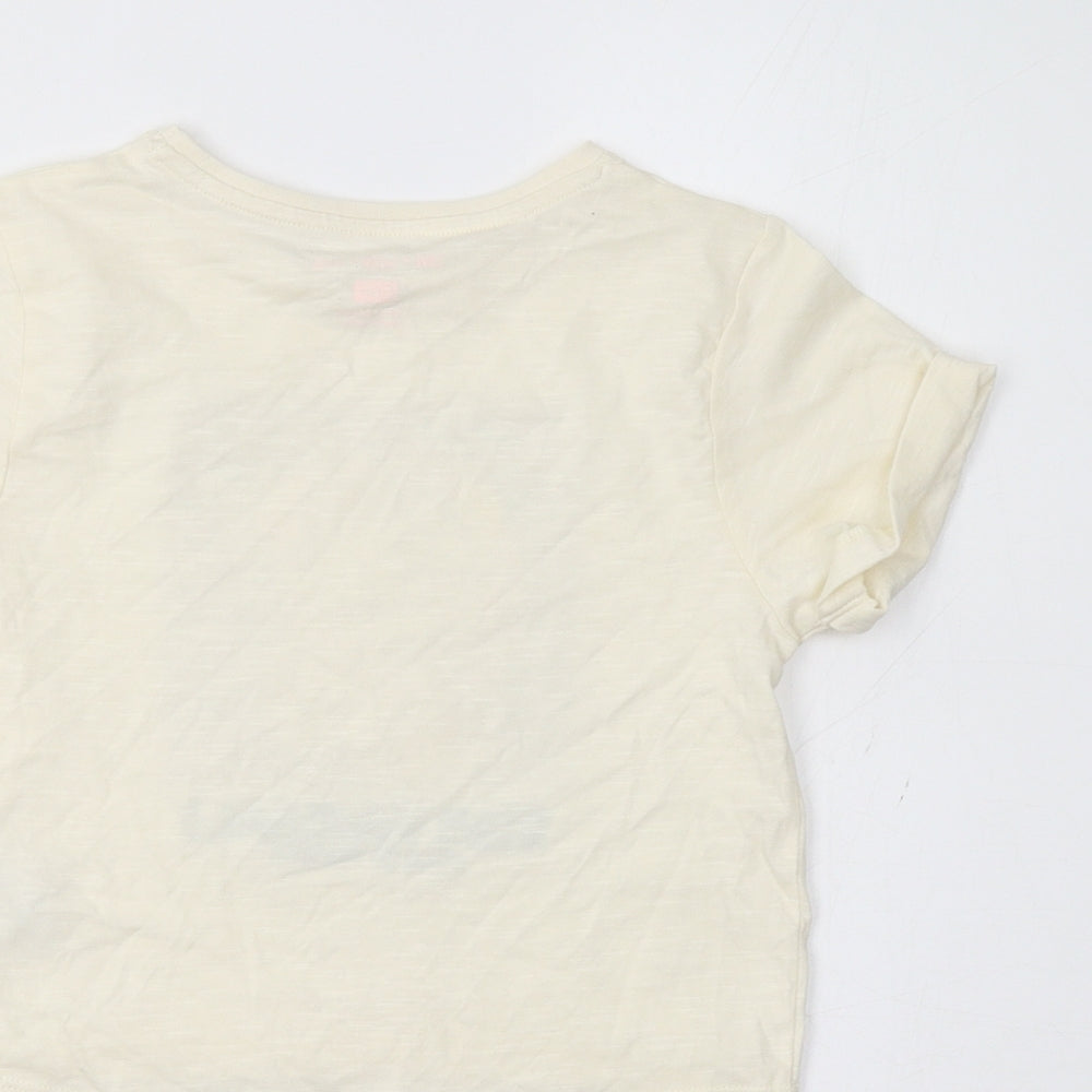 F&F Girls Ivory   Basic T-Shirt Size 5-6 Years  - Unicorn