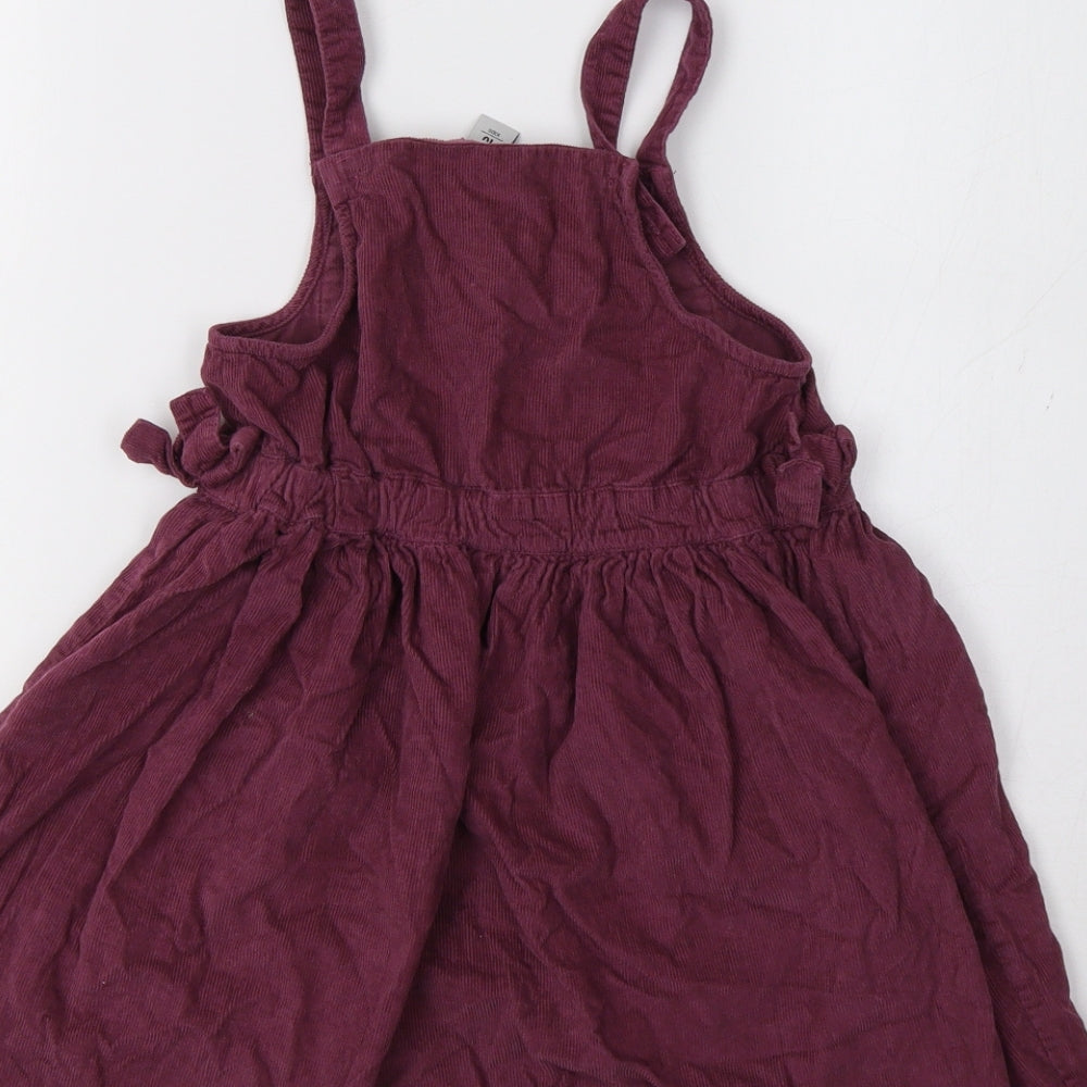TU Girls Purple   Pinafore/Dungaree Dress  Size 6-7 Years