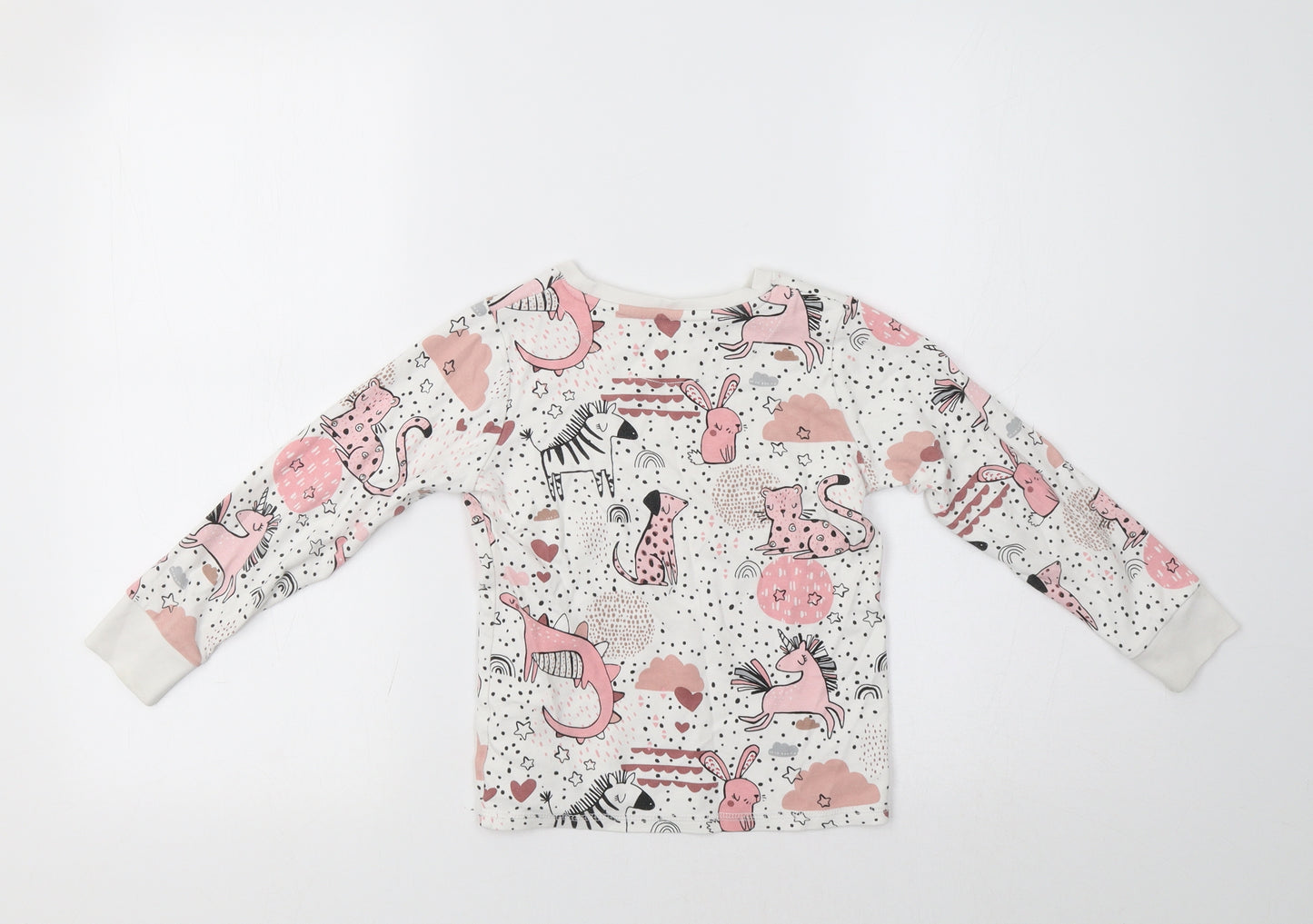 NEXT Girls White Animal Print  Top Pyjama Top Size 5-6 Years