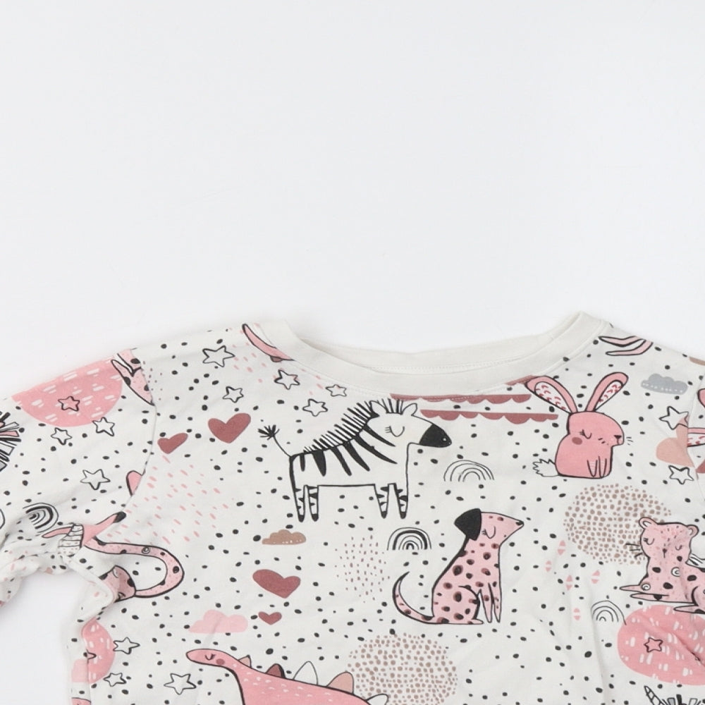 NEXT Girls White Animal Print  Top Pyjama Top Size 5-6 Years