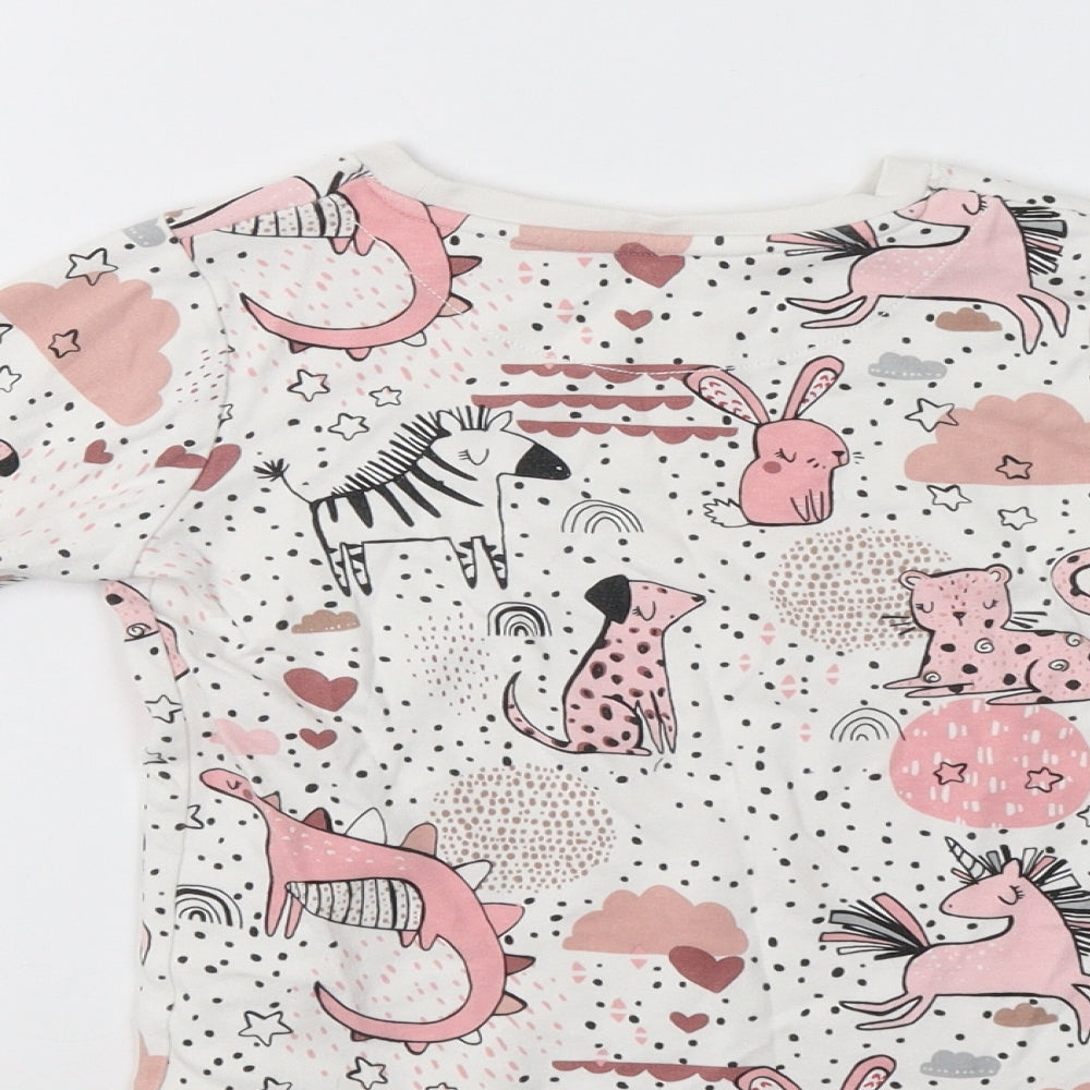 NEXT Girls White Animal Print  Top Pyjama Top Size 5-6 Years