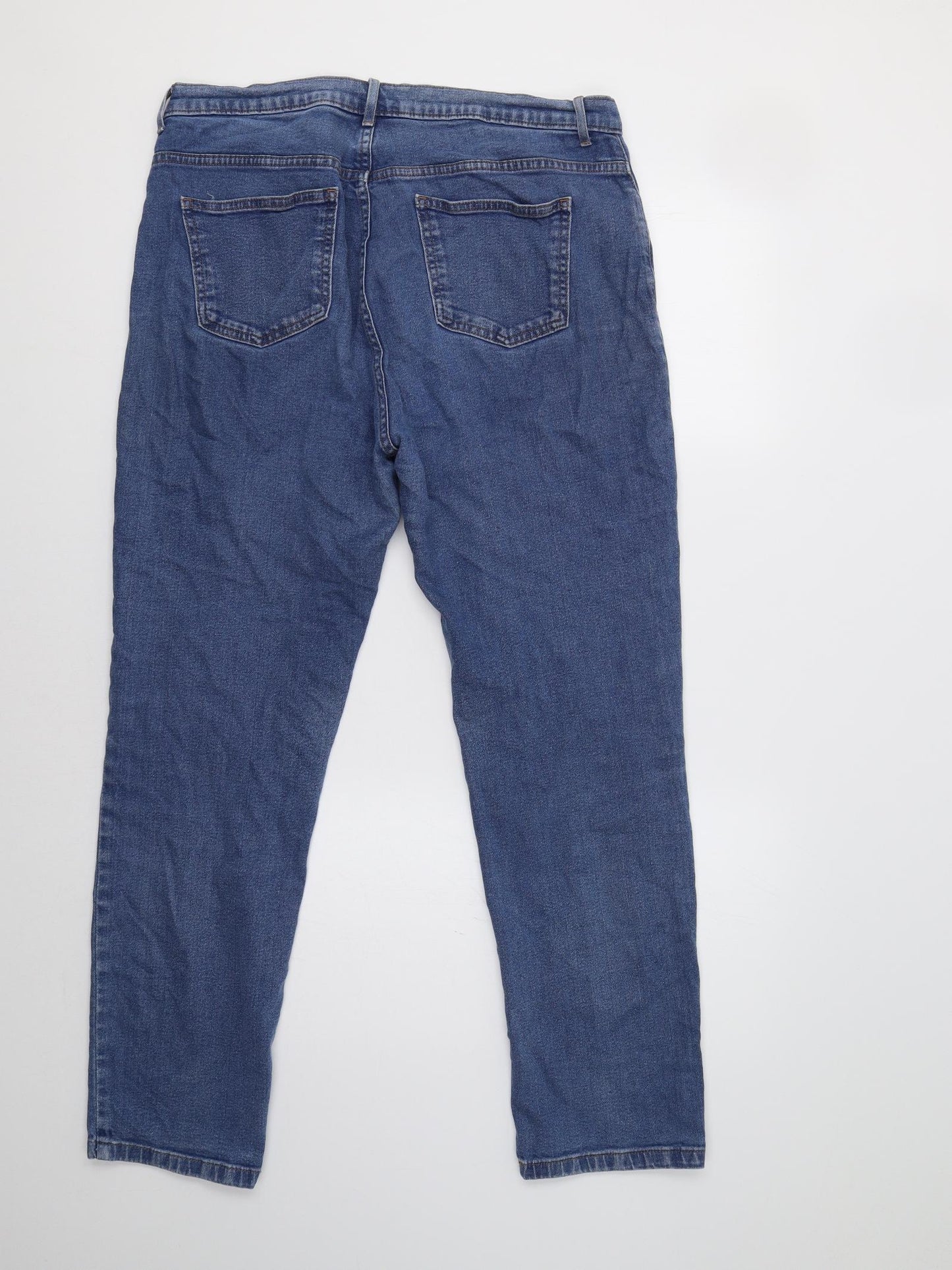 M&S Womens Blue   Straight Jeans Size 14 L30 in